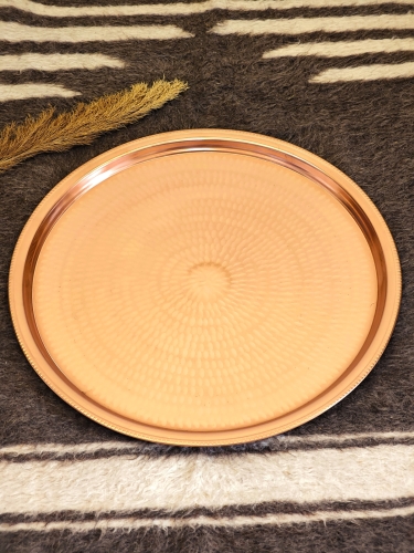 Bakır Sini Kırmızı Çekiçli 50 Cm - Görsel 4