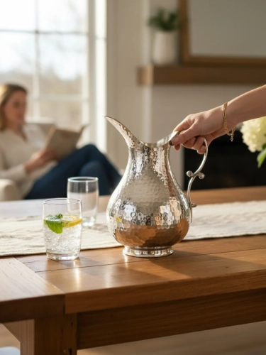 Bakır Sürahi 2,5 Litre Nikel - Görsel 2
