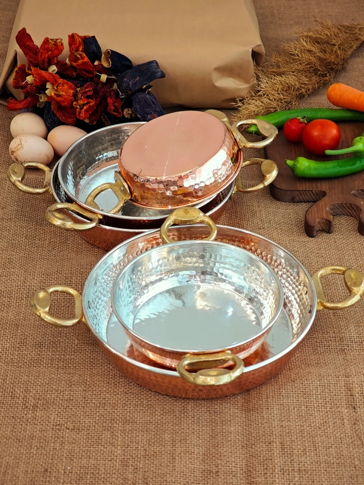 Bakır Tava Kalın 5'li Set - Görsel 2