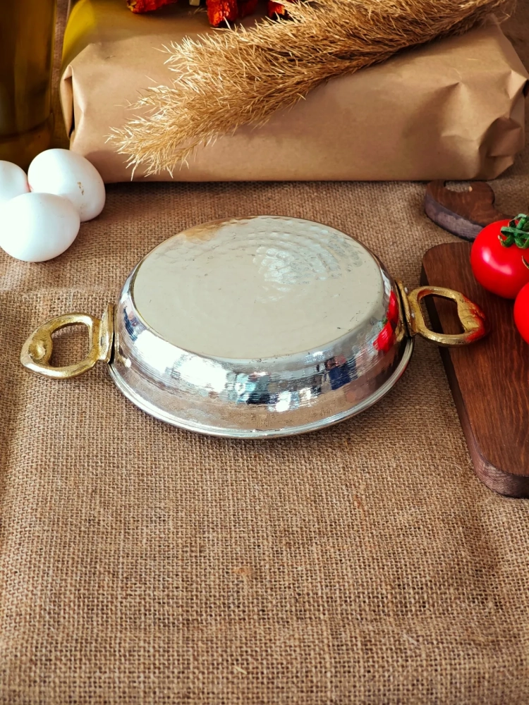Bakır Tava İç Dış Kalaylı 18 cm - Görsel 4