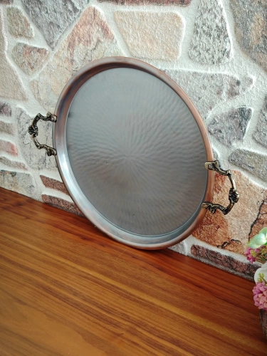 Bakır Vintage Tepsi 40 cm - Görsel 5