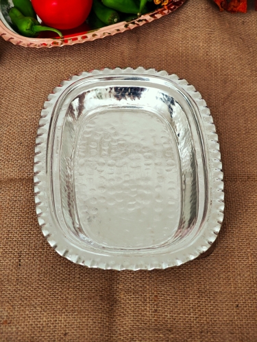 Dikdörtgen Bakır Servis Sunum Tabağı 27 cm - Görsel 2