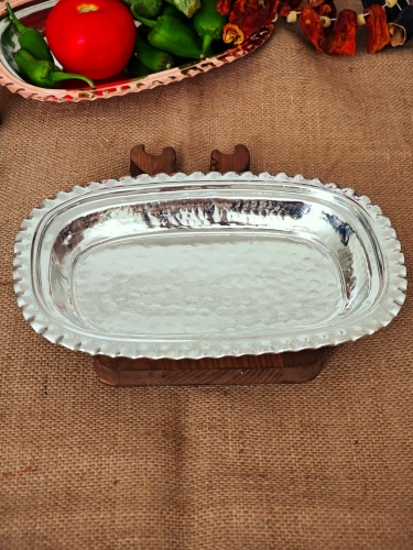 Dikdörtgen Bakır Servis Sunum Tabağı 27 cm - Görsel 3