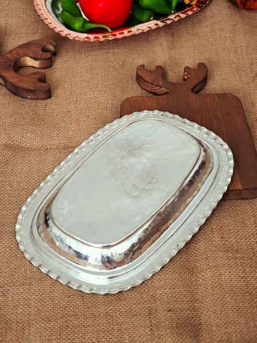 Dikdörtgen Bakır Servis Sunum Tabağı 27 cm - Görsel 5
