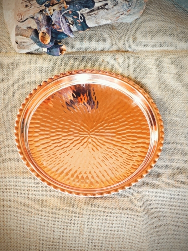 Dövme Bakır Tepsi 27 Cm - Görsel 3