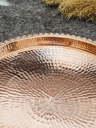 Dövme Bakır Tepsi 35 Cm - Görsel 4