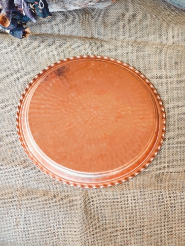 İşlemeli Bakir Sunum Tepsisi 27 Cm - Görsel 7