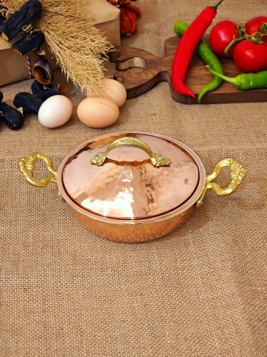 Kapaklı Bakır Tava 14 cm - Görsel 4