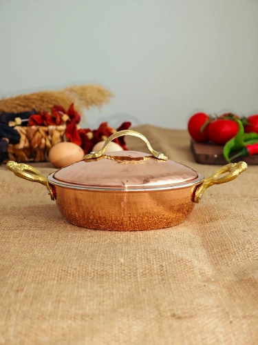 Kapaklı Bakır Tava 16 cm - Görsel 4