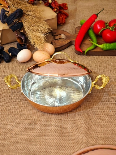 Kapaklı Bakır Tava 16 cm - Görsel 5