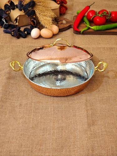 Kapaklı Bakır Tava 22 cm - Görsel 3