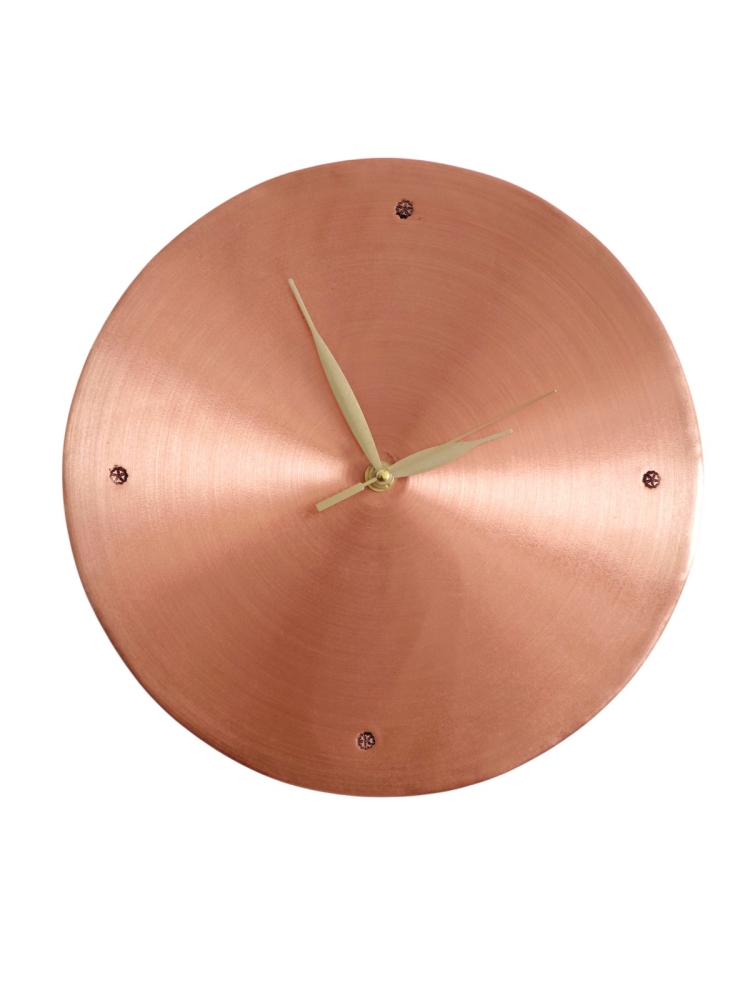 Minimalist Bakır Duvar Saati 30 cm - Görsel 1