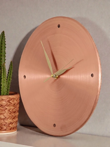 Minimalist Bakır Duvar Saati 30 cm - Görsel 3