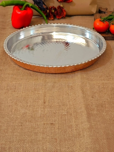 Yuvarlak Bakır Fırın Tepsi 35 cm - Görsel 2