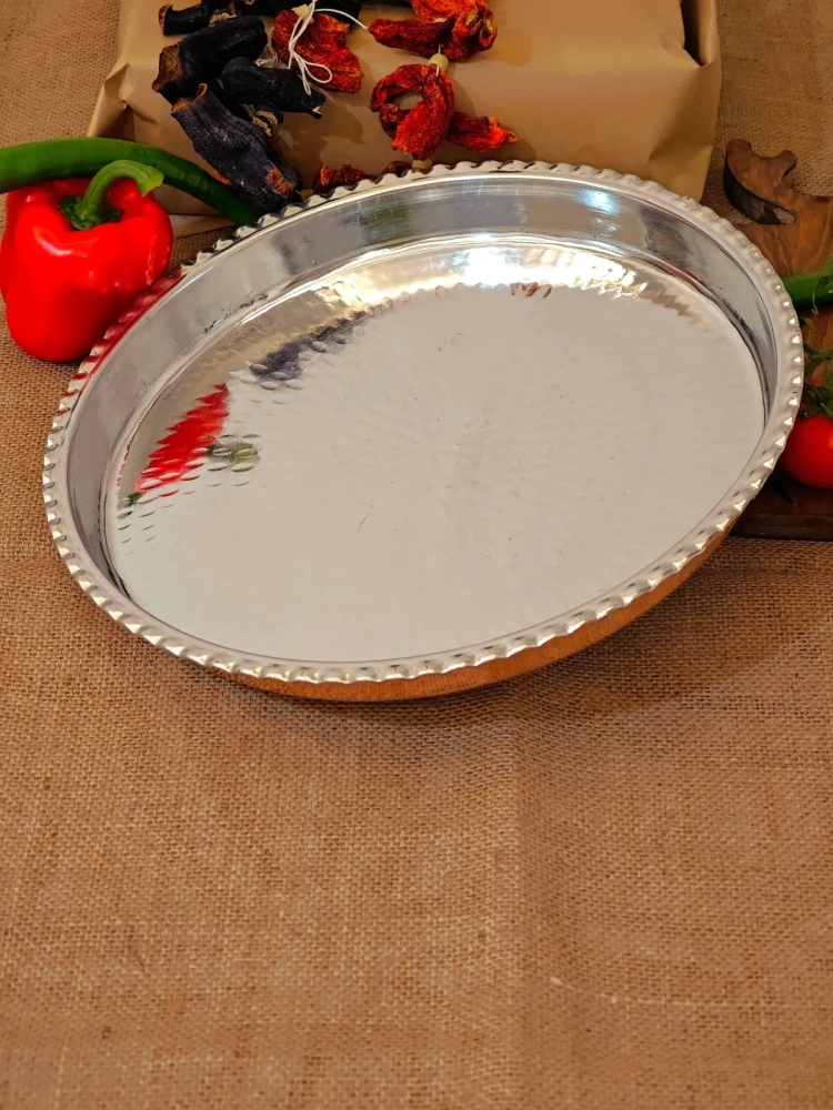 Yuvarlak Bakır Fırın Tepsi 35 cm - Görsel 4