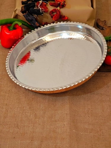 Yuvarlak Bakır Fırın Tepsi 35 cm - Görsel 4