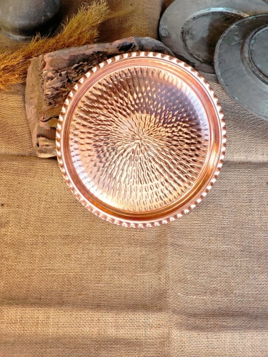 Dövme Bakır Tepsi 27 Cm - Görsel 2