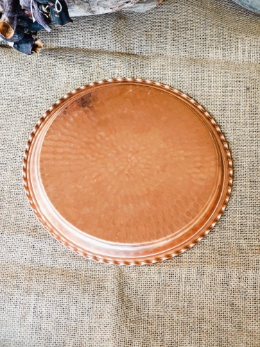 Dövme Bakır Tepsi 27 Cm - Görsel 4