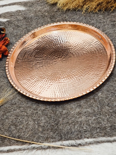 Dövme Bakır Tepsi 30 Cm - Görsel 2