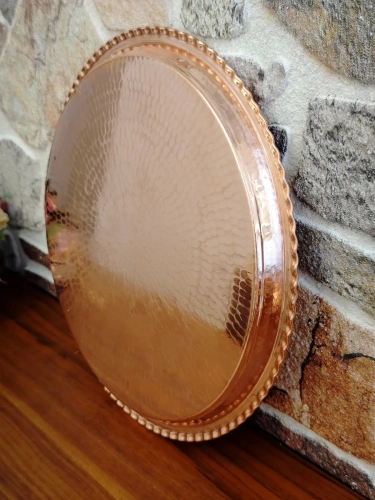 Dövme Bakır Tepsi 30 Cm - Görsel 3