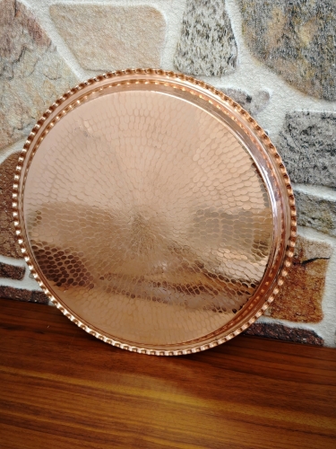 Dövme Bakır Tepsi 45 Cm - Görsel 4