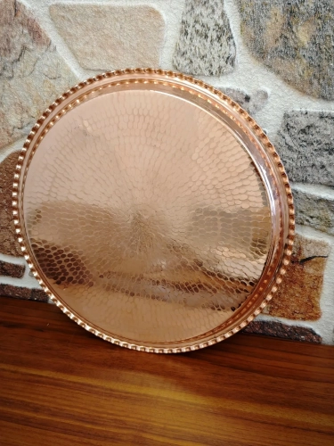 Dövme Bakır Tepsi 30 Cm - Görsel 4
