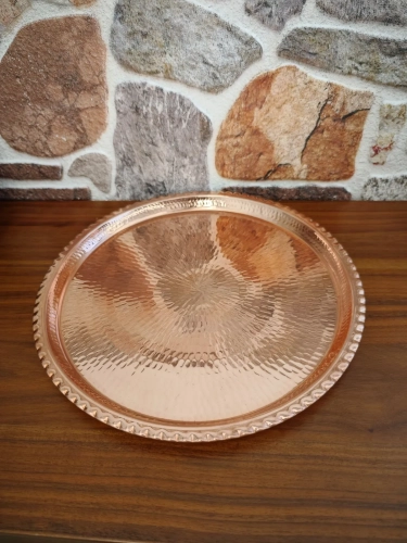 Dövme Bakır Tepsi 30 Cm - Görsel 5